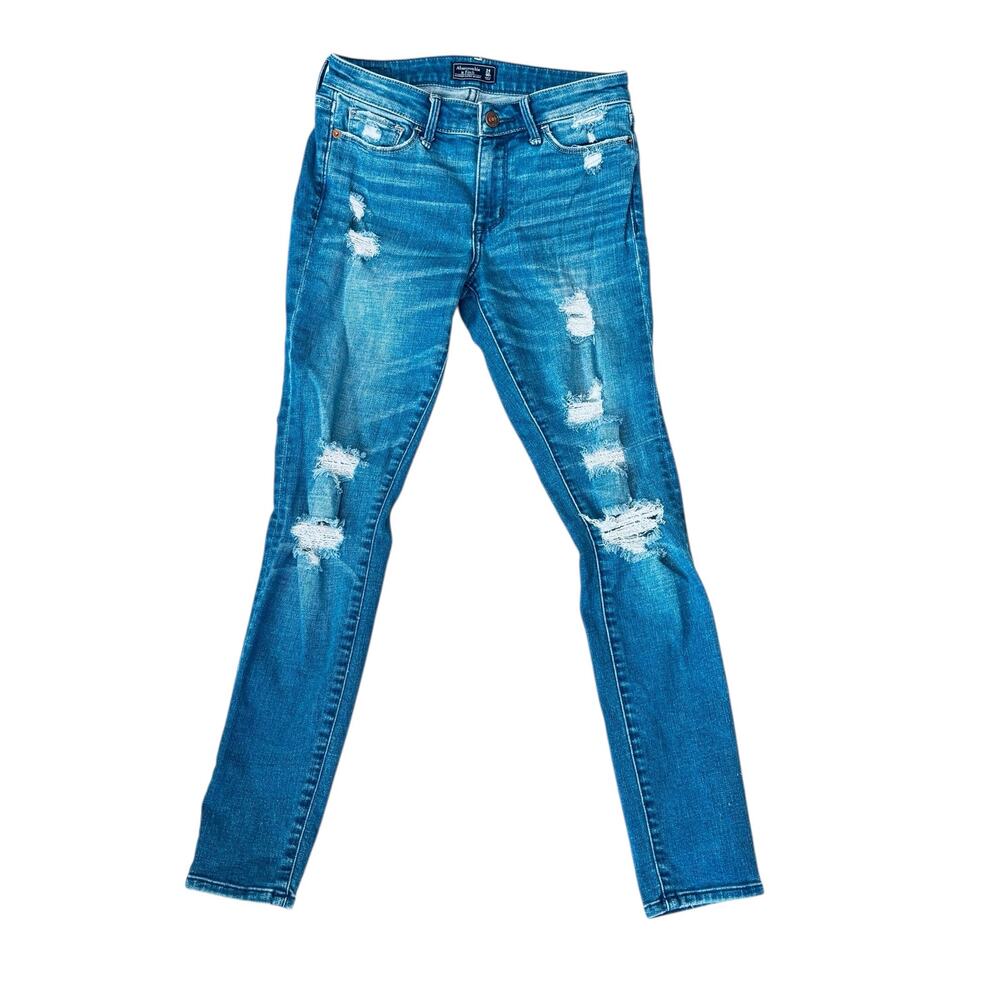 Abercrombie & Fitch Karper super skinny distressed faded blue jeans sz 00
